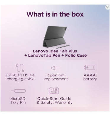 LENOVO IDEA TAB PLUS 12.1" 128GB/8GB STYLUS PEN & FOLIO CASE