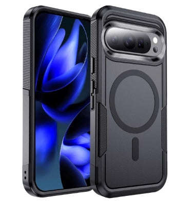 GOOGLE PIXEL 10 PRO XL PREMIUM SLIM DUAL LAYER RUGGED MAGSAFE CASE BLACK