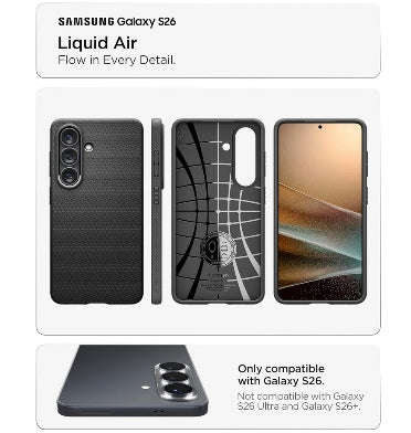 SAMSUNG GALAXY S26 PREMIUM SLIM LIQUID AIR CASE MATTE BLACK | SPIGEN