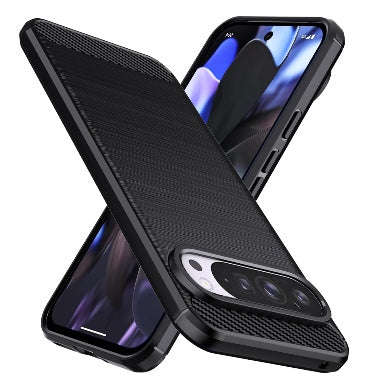 GOOGLE PIXEL 9 / 9 PRO PREMIUM SLIM CARBON FIBRE CASE BLACK