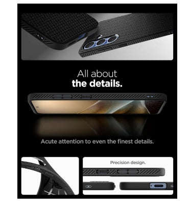 SAMSUNG GALAXY S25+ PREMIUM SLIM LIQUID AIR CASE MATTE BLACK | SPIGEN