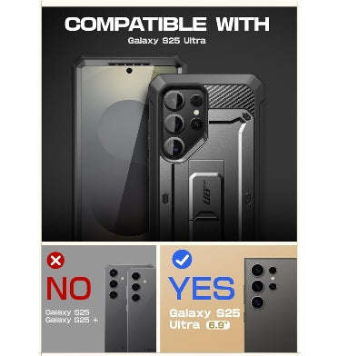 SAMSUNG GALAXY S25 ULTRA FULL BODY RUGGED PROTECTIVE CASE BLACK | SUPCASE