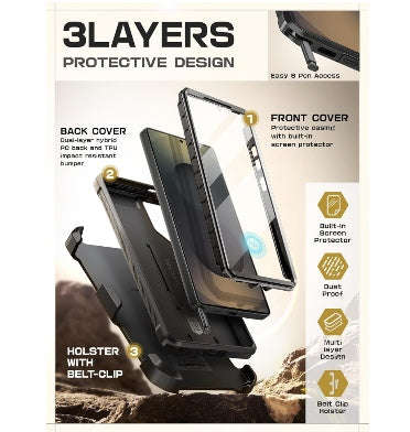 SAMSUNG GALAXY S25 ULTRA FULL BODY RUGGED PROTECTIVE CASE BLACK | SUPCASE