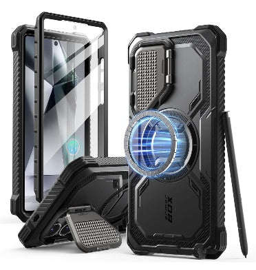 SAMSUNG GALAXY S25 ULTRA PREMIUM FULL BODY ARMORBOX MAGSAFE CASE BLACK | I-BLASON