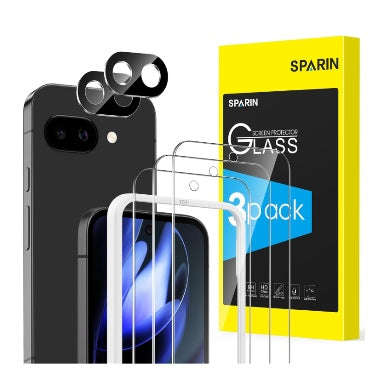 GOOGLE PIXEL 9A PREMIUM TEMPERED GLASS SCREEN AND CAMERA LENS PROTECTOR 5PK | SPARIN