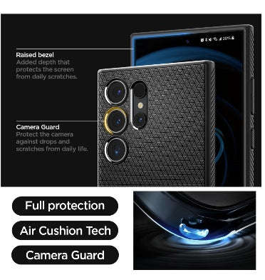 SAMSUNG GALAXY S24 ULTRA PREMIUM SLIM LIQUID AIR CASE BLACK | SPIGEN