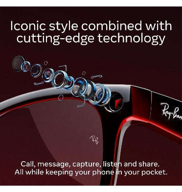 RAY-BAN META - WAYFARER SMART GLASSES STANDARD SHINY BLACK/GREEN