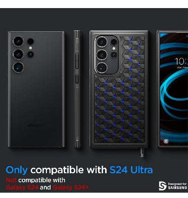 SAMSUNG GALAXY S24 ULTRA PREMIUM CRYO ARMOR CASE BLACK/BLUE | SPIGEN
