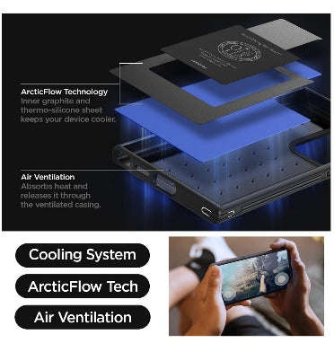 SAMSUNG GALAXY S24 ULTRA PREMIUM CRYO ARMOR CASE BLACK/BLUE | SPIGEN