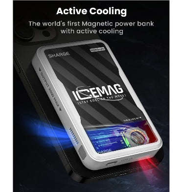 SHARGE ICEMAG MAGSAFE 10000MAH 20W PD WIRELESS MAGNETIC POWERBANK WITH ACTIVE COOLING