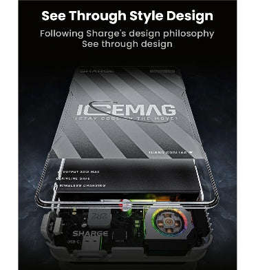 SHARGE ICEMAG MAGSAFE 10000MAH 20W PD WIRELESS MAGNETIC POWERBANK WITH ACTIVE COOLING