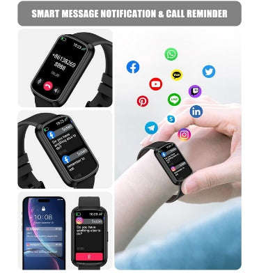 QVEV MULTIFUNCTION MULTISPORT SMARTWATCH FITNESS TRACKER BLACK