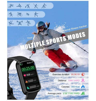 QVEV MULTIFUNCTION MULTISPORT SMARTWATCH FITNESS TRACKER BLACK