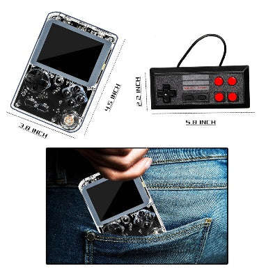 RETRO HANDHELD GAME CONSOLE TRANSPARENT WHITE