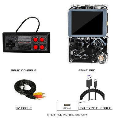 RETRO HANDHELD GAME CONSOLE TRANSPARENT WHITE
