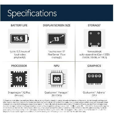MICROSOFT SURFACE PRO 12 (2026) 13" SNAPDRAGON X2 PLUS 512GB/16GB PLATINUM