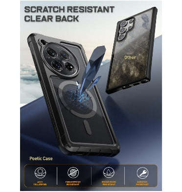 ONEPLUS 12 PREMIUM FULL BODY RUGGED POETIC REVOLUTION MAGSAFE CASE BLACK/CLEAR | POETIC