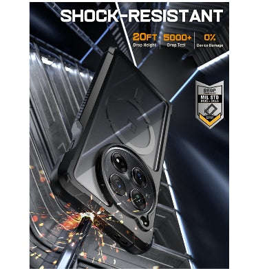 ONEPLUS 12 PREMIUM FULL BODY RUGGED POETIC REVOLUTION MAGSAFE CASE BLACK/CLEAR | POETIC