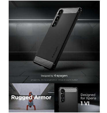 SONY XPERIA 1 VI PREMIUM RUGGED ARMOR CASE BLACK | SPIGEN