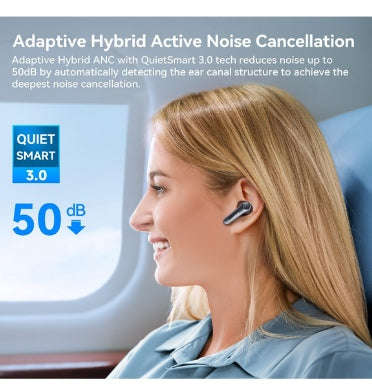 EARFUN AIR PRO 4 ADAPTIVE HYBRID NOISE CANCELING WIRELESS EARBUDS BLACK