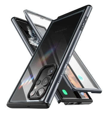 SAMSUNG GALAXY S23 ULTRA PREMUIM SLIM EDGE XT BUMPER CASE WITH BUILT-IN SCREEN PROTECTOR BLACK/CL...