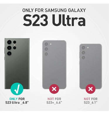 SAMSUNG GALAXY S23 ULTRA PREMUIM SLIM EDGE XT BUMPER CASE WITH BUILT-IN SCREEN PROTECTOR BLACK/CL...