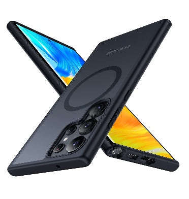 SAMSUNG GALAXY S23 ULTRA PREMIUM MAGSAFE MAGIC MAG SERIES CASE TRANSLUCENT BLACK | MEIFIGNO