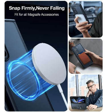 SAMSUNG GALAXY Z FOLD 5 PREMIUM MAGSAFE SLIM TRANSLUCENT BUMPER CASE WITH PEN HOLDER BLACK/CLEAR