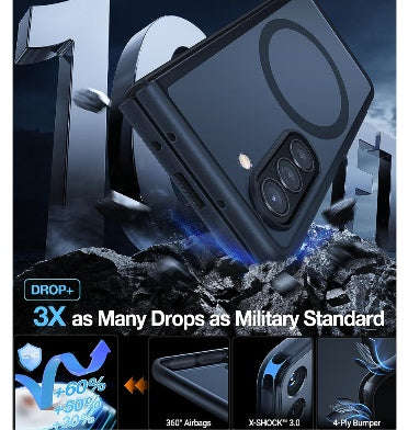 SAMSUNG GALAXY Z FOLD 5 PREMIUM MAGSAFE SLIM TRANSLUCENT BUMPER CASE WITH PEN HOLDER BLACK/CLEAR