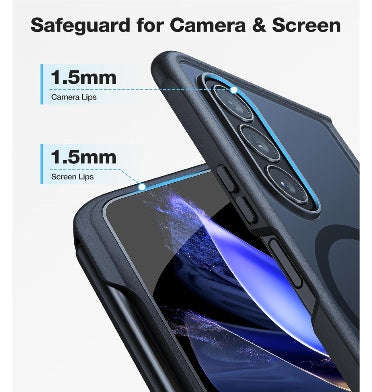 SAMSUNG GALAXY Z FOLD 5 PREMIUM MAGSAFE SLIM TRANSLUCENT BUMPER CASE WITH PEN HOLDER BLACK/CLEAR