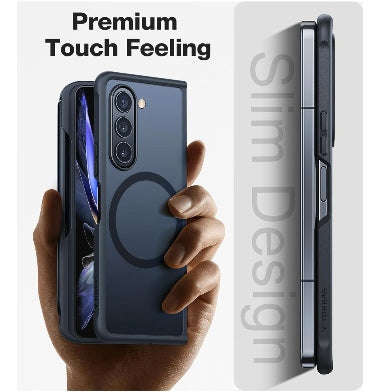 SAMSUNG GALAXY Z FOLD 5 PREMIUM MAGSAFE SLIM TRANSLUCENT BUMPER CASE WITH PEN HOLDER BLACK/CLEAR