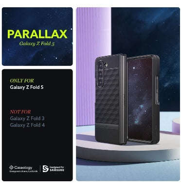 SAMSUNG GALAXY Z FOLD 5 PREMIUM PARALLAX SERIES PROTECTIVE CASE MATTE BLACK | CASEOLOGY