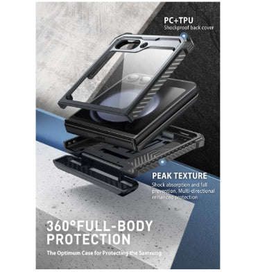 SAMSUNG GALAXY Z FLIP 5 PREMIUM FULL BODY ARMORBOX PROTECTIVE HOLSTER CASE BLACK | I-BLASON