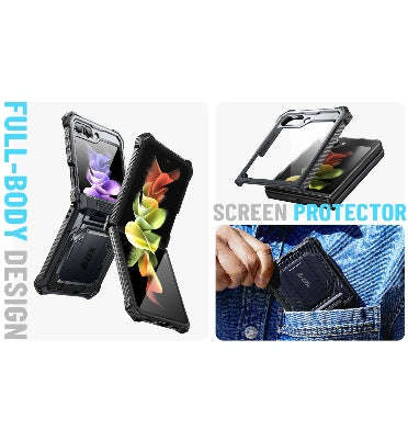 SAMSUNG GALAXY Z FLIP 5 PREMIUM FULL BODY ARMORBOX PROTECTIVE HOLSTER CASE BLACK | I-BLASON
