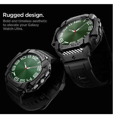 SAMSUNG GALAXY WATCH 7 ULTRA PREMIUM RUGGED ARMOR PRO CASE 47MM BLACK | SPIGEN