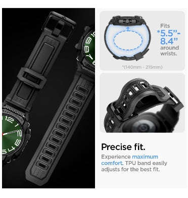 SAMSUNG GALAXY WATCH 7 ULTRA PREMIUM RUGGED ARMOR PRO CASE 47MM BLACK | SPIGEN