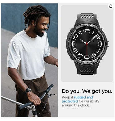 SAMSUNG GALAXY WATCH 6 CLASSIC PREMIUM RUGGED ARMOR PRO CASE 47MM BLACK | SPIGEN