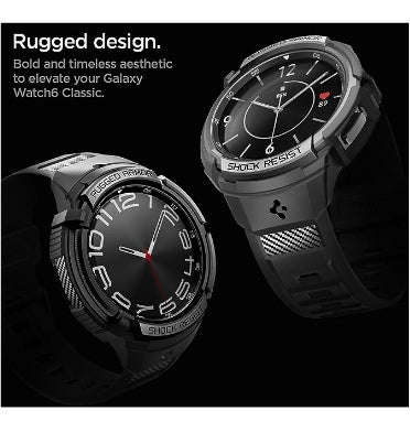 SAMSUNG GALAXY WATCH 6 CLASSIC PREMIUM RUGGED ARMOR PRO CASE 47MM BLACK | SPIGEN