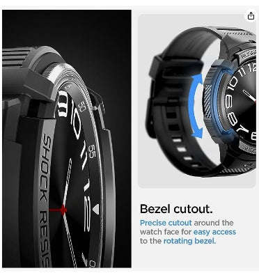 SAMSUNG GALAXY WATCH 6 CLASSIC PREMIUM RUGGED ARMOR PRO CASE 47MM BLACK | SPIGEN