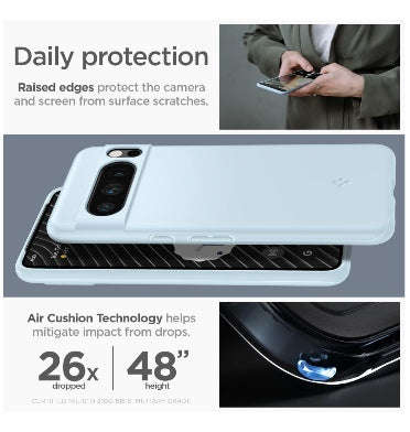 GOOGLE PIXEL 8 PRO PREMIUM SLIM THIN FIT CASE MUTE BLUE | SPIGEN