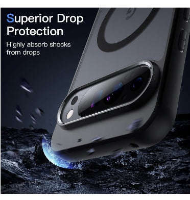 GOOGLE PIXEL 9 / 9 PRO PREMIUM SLIM MAGSAFE TRANSLUCENT BUMPER CASE MATTE BLACK | JETECH