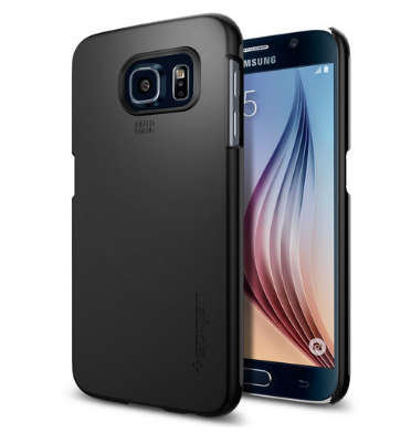 SAMSUNG GALAXY S6 PREMIUM SLIM THIN FIT CASE SMOOTH MATTE BLACK | SPIGEN