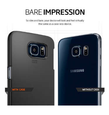 SAMSUNG GALAXY S6 PREMIUM SLIM THIN FIT CASE SMOOTH MATTE BLACK | SPIGEN