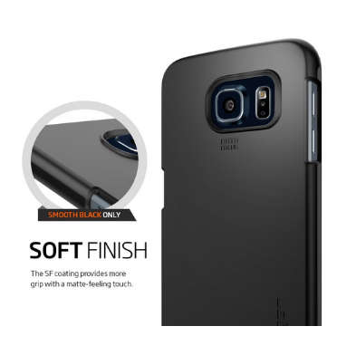 SAMSUNG GALAXY S6 PREMIUM SLIM THIN FIT CASE SMOOTH MATTE BLACK | SPIGEN