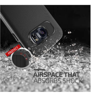 SAMSUNG GALAXY S6 PREMIUM AIR SPACE CUSHION CASE BLACK/SILVER | VERUS
