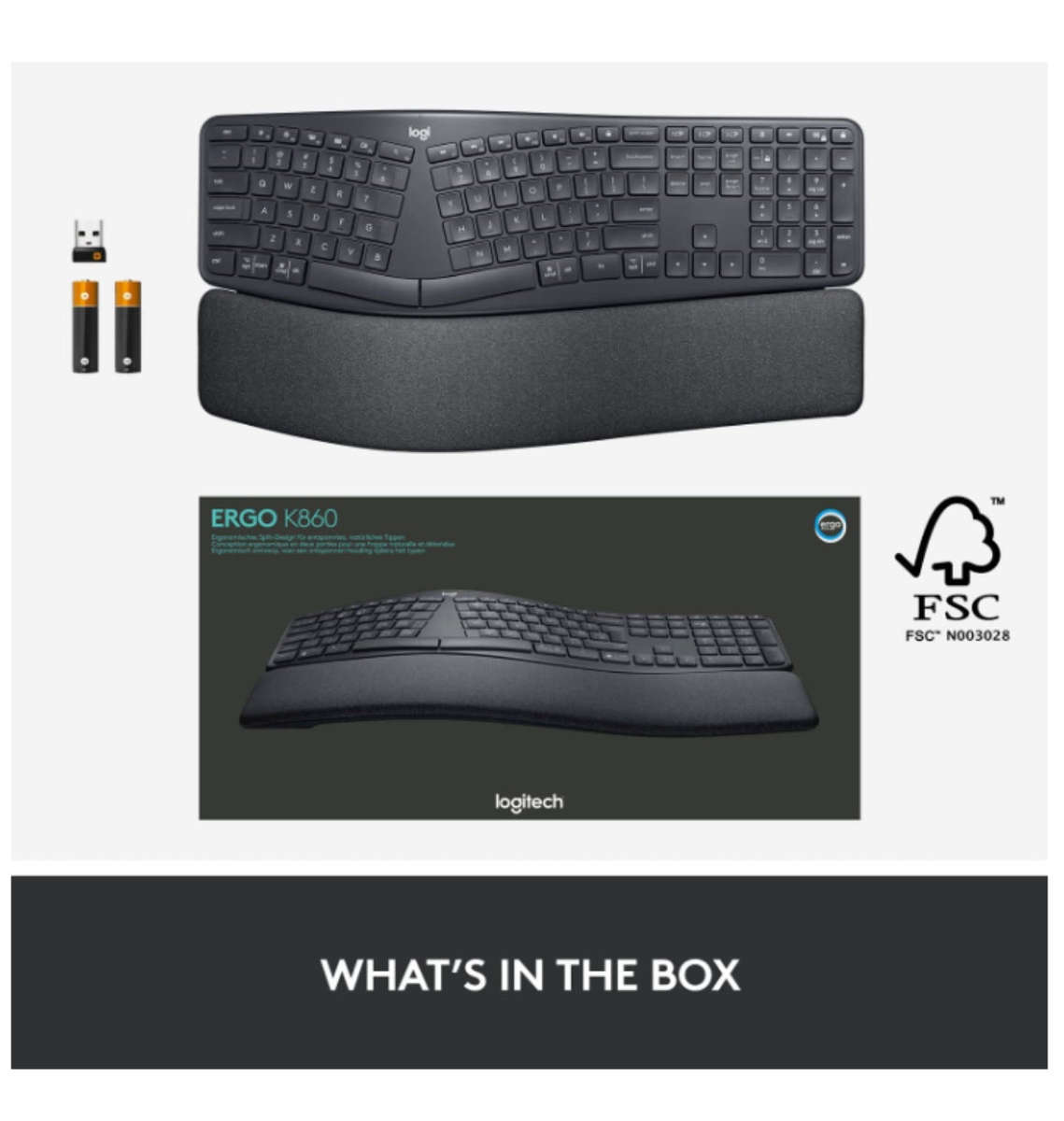 LOGITECH ERGO K860 WIRELESS SPLIT ERGONOMIC KEYBOARD