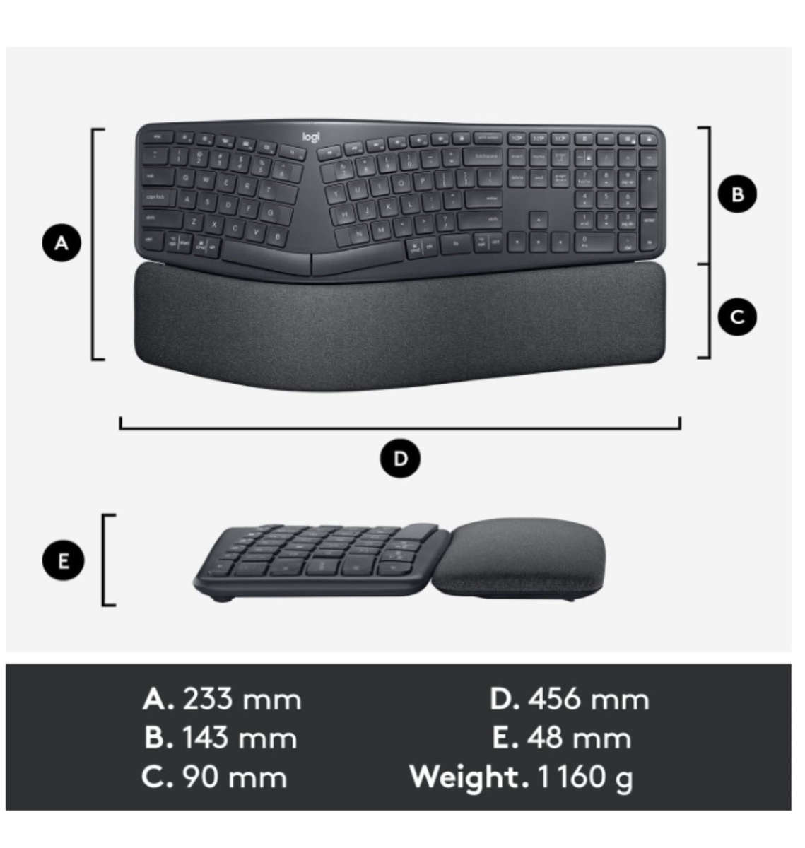 LOGITECH ERGO K860 WIRELESS SPLIT ERGONOMIC KEYBOARD