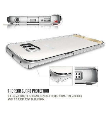 SAMSUNG GALAXY S6 EDGE PREMIUM NAKED SHIELD CASE GOLD PLATINUM/CLEAR | OBLIQ