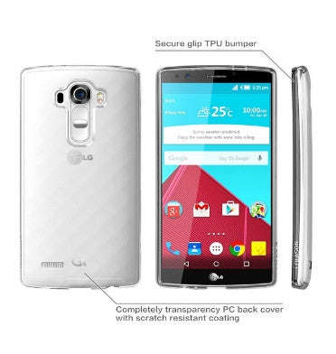 LG G4 PREMIUM THIN FIT HYBRID CASE CRYSTAL CLEAR | I-BLASON