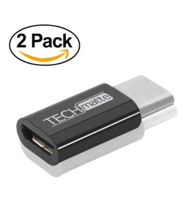USB-C TO MICRO USB ADAPTER 2PK BLACK | TECHMATTE